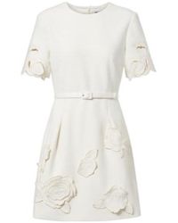 Leo - Aurelie Belted Floral-Appliqué Minidress - Lyst