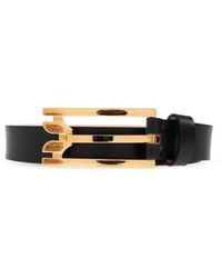 Victoria Beckham - Wide-Buckle Leather Belt - Lyst