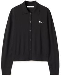Maison Kitsuné - Profile Fox Merino Relaxed Polo Cardigan - Lyst