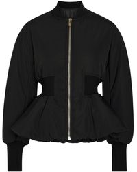Alaïa - Padded Peplum-Hem Woven Bomber Jacket - Lyst