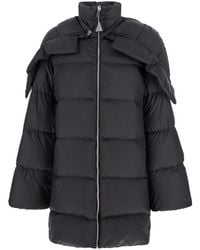 Rick Owens - 'Cyclopic' Down Jacket With Removable Hood And Logo Patch - Lyst