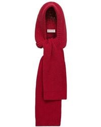 Moncler - Wool Cashmere Blend Hooded Scarf - Lyst