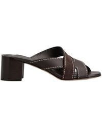 Tod's - Contrast Stitch Block-Heel Sandals - Lyst