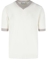 Eleventy - Contrast Trim Knitted Top - Lyst