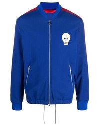 McQueen - Skull Patch Zipped Jacket - Lyst