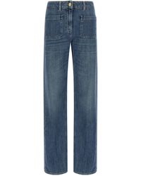 Elisabetta Franchi - Logo Embroidery Jeans - Lyst