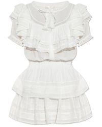 LoveShackFancy - Liv Ruffled Mini Dress - Lyst