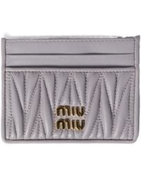 Miu Miu - Matelassé Nappa Leather Card Holder - Lyst