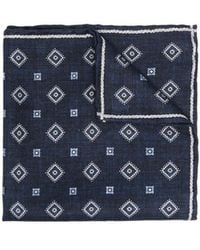 Brunello Cucinelli - Silk Geometric-Pattern Pocket Square - Lyst
