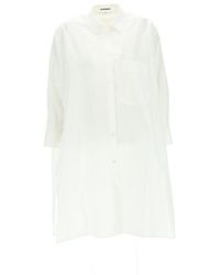 Jil Sander - Long-Sleeved A-Line Shirt Dress - Lyst