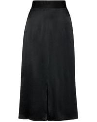 Maison Margiela - Washed Silk Satin Midi Skirt - Lyst
