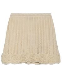 Self-Portrait - Crocheted Flower Knitted Mini Skirt - Lyst