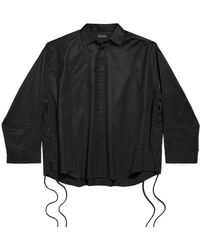 Balenciaga - Lace-Up Long-Sleeved Shirt - Lyst