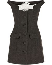 Self-Portrait - Bardot Neckline Mini Dress - Lyst