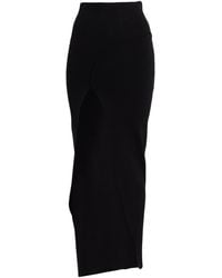 Rick Owens - Solid-Colored Stretch Knit Midi Skirt - Lyst