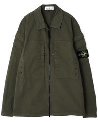 Stone Island - Compass-Patch Long-Sleeved Zipped Jacket - Lyst
