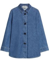 Max Mara - Long-Sleeved Stretch Denim Shirt - Lyst