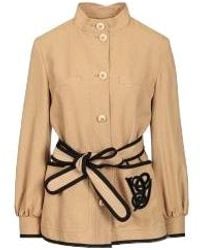 Valentino - Belted Button-Up Jacket - Lyst