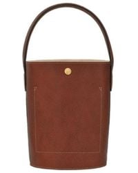 Longchamp - Épure Logo Embossed Small Bucket Bag - Lyst