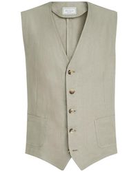 Brunello Cucinelli - Linen Micro Chevron Waistcoat - Lyst
