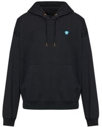 Versace - Medusa-Patch Drawstring Hoodie - Lyst
