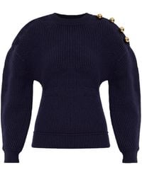 Lanvin - Balloon Sleeved Ribbed Jumper - Lyst