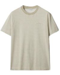 Burberry - Logo Printed Striped Crewneck T-Shirt - Lyst