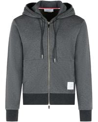 Thom Browne - Logo Patch Zip-Up Hoodie - Lyst