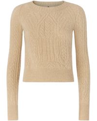 Ermanno Scervino - Long-Sleeved Pure Cashmere Sweater With Cable-Knit And Openwork Detailing - Lyst
