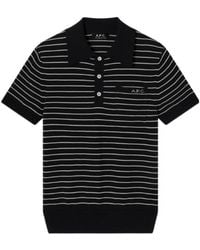 A.P.C. - Fitted Striped Polo - Lyst