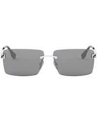 Fendi - Eyewear Retangle Frame Sunglasses - Lyst