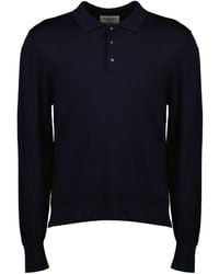 Officine Generale - Officine Générale Brandon Long-Sleeve Polo Shirt - Lyst