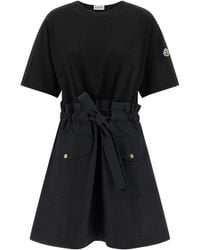 Moncler - Drawstring Crewneck T-Shirt Dress - Lyst