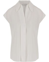 Vince - Cap Sleeve Hidden Placket Blouse - Lyst