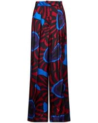 Dries Van Noten - Marbled Clay-Print Twill Pamplona Wide Trousers - Lyst