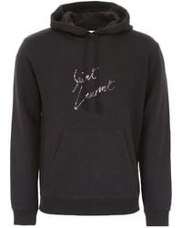 Saint Laurent - Graphic Logo Hoodie - Lyst