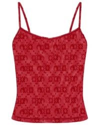 Marine Serre - Moonogram Mesh Flock Straps Top - Lyst