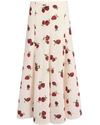 KHAITE - Lenno Floral Printed Midi Skirt - Lyst