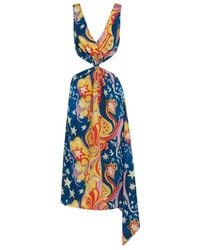 Marni - X No Vacancy Inn Cut-Out Galactic Paradise Printed Midi Dress - Lyst