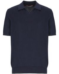 Brunello Cucinelli - Short Sleeved Ribbed Polo Shirt - Lyst