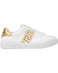 Versace - Greca Embroidered Low-Top Sneakers - Lyst