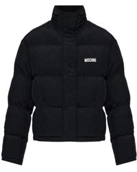 Moschino - Logo Stand Collar Puffer Jacket - Lyst