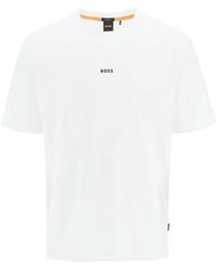 BOSS - Boss Logo Printed Crewneck T-Shirt - Lyst