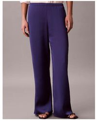 Calvin Klein - Hammered Satin Textured Trousers - Lyst
