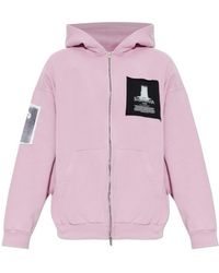 Balenciaga - Patch-Detail Zip-Up Hoodie - Lyst