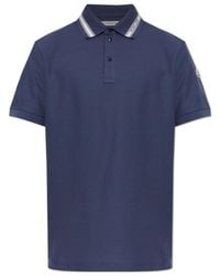Moncler - Logo-Trim Polo Shirt - Lyst