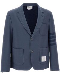 Thom Browne - Striped-Sleeve Cotton Blazer - Lyst