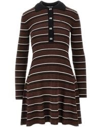 Ganni - Striped Mini Knitted Dress - Lyst
