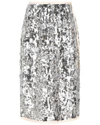 Prada - Sequin-Embellished Side-Tie Midi Skirt - Lyst
