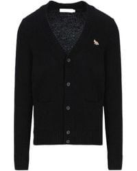 Maison Kitsuné - Maison Kitsuné V-Neck Knitted Cardigan - Lyst